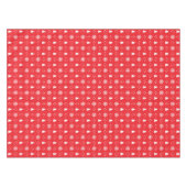 Klassieke rode witte sneeuwvlokken kerstbomen tafelkleed (Voorkant (Horizontaal))