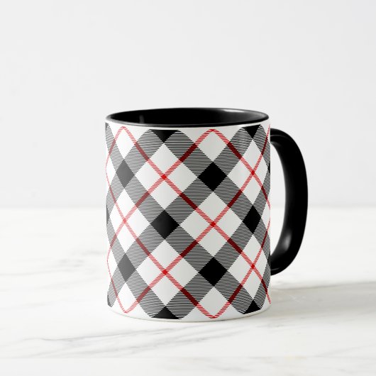 Klassieke rode zwarte en witte spelige Mok (Voorkant rechts)