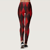 Klassieke rode zwarte harlequin diamantargyle leggings (Achterkant)
