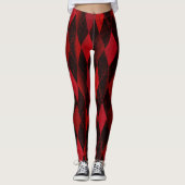 Klassieke rode zwarte harlequin diamantargyle leggings (Voorkant)