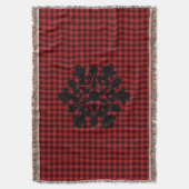Klassieke rode zwarte plaid patroon sneeuwvlok deken (Voorkant Verticaal)