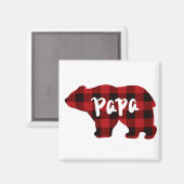 Klassieke rode zwarte plaid Poppy beer cadeau voor Magneet (Voorkant / Achterkant)