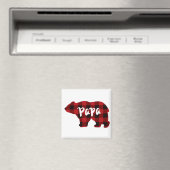 Klassieke rode zwarte plaid Poppy beer cadeau voor Magneet (Insitu (Vaatwasser))