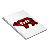 Klassieke rode zwarte plaid Poppy beer cadeau voor Notitieboek (Rechterzijde)