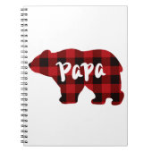 Klassieke rode zwarte plaid Poppy beer cadeau voor Notitieboek (Voorkant)