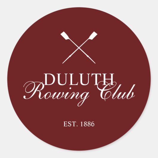 Klassieke Roeiclub Ronde Sticker (Voorkant)