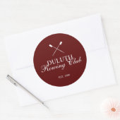 Klassieke Roeiclub Ronde Sticker (Envelop)