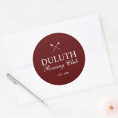 Klassieke Roeiclub Ronde Sticker (Envelop)