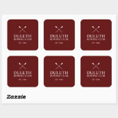 Klassieke Roeiclub Vierkante Sticker (Vel)