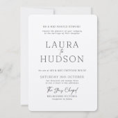 Klassieke romance zwart-wit huwelijksuitnodiging kaart (Achterkant)