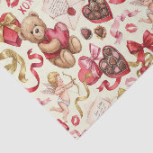 Klassieke Romantiek: Vintage Teddybeer Tissuepapier (Detail)
