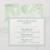 Klassieke Romantische Cotswolds Winter Blue Multi  RSVP Kaartje (Voorkant / Achterkant)