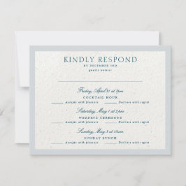 Klassieke Romantische Cotswolds Winter Blue Multi RSVP Kaartje