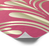 Klassieke Romantische Gouden Roze Bruiloft Zitkaar Poster (Hoek)