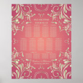 Klassieke Romantische Gouden Roze Bruiloft Zitkaar Poster (Voorkant)