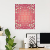Klassieke Romantische Gouden Roze Bruiloft Zitkaar Poster (Thuiskantoor)
