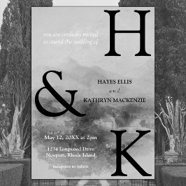 Klassieke romantische oude geld esthetische bruilo kaart