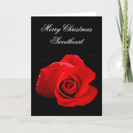 Klassieke romantische rode Roos Kerstkaart Feestdagen Kaart