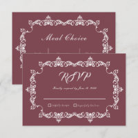 Klassieke Romantische Rosewood Trouwkaart met Sier
