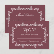 Klassieke Romantische Rosewood Trouwkaart met Sier