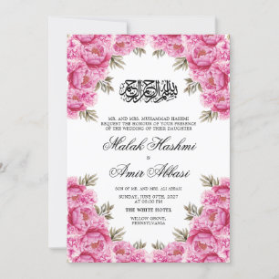 Klassieke Romantische Roze Roos Islamitische Mosli Kaart