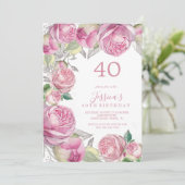 Klassieke Romantische Rozen Verjaardag Kaart (Staand voorkant)