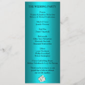 Klassieke romantische turquoise bruiloft programmakaart (Achterkant)