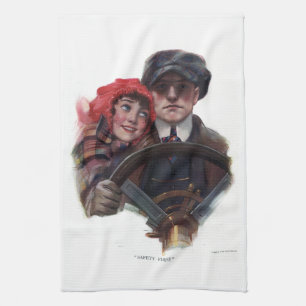 Klassieke romantische vintage winterillustratie va theedoek