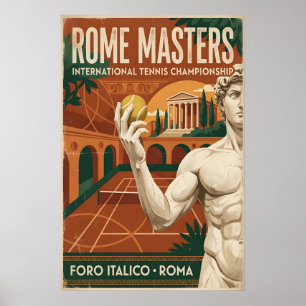 Klassieke Rome Tennisposter Oude Grand Slam Kunst Poster