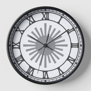 Klassieke Romeinse Numerieke Muur Klok - Zwart & W