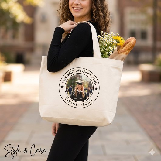 Klassieke Ronde Afstudeer Moderne Script Jumbo Grote Tote Bag