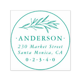 Klassieke ronde Botanische familienaam Return Addr Zelfinktende Stempel