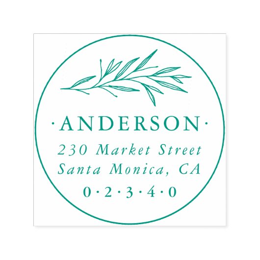 Klassieke ronde Botanische familienaam Return Addr Zelfinktende Stempel (Design)