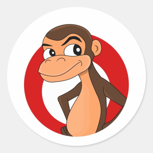 Klassieke ronde cartoon-sticker sticker (Voorkant)