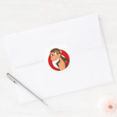 Klassieke ronde cartoon-sticker sticker (Envelop)