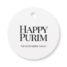 Klassieke Ronde Familie Naam Gelukkige Purim Favor