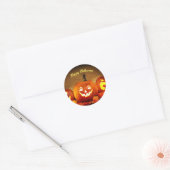 Klassieke Ronde Halloween Pompoenen Sticker (Envelop)