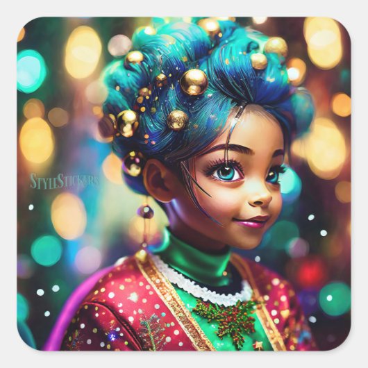 Klassieke ronde hoek vierkante Sticker (Voorkant)