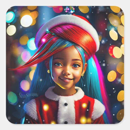 Klassieke ronde hoek vierkante Stickers (Voorkant)