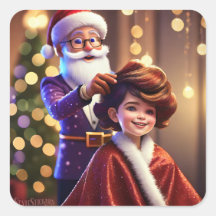 Klassieke ronde hoek vierkante Stickers