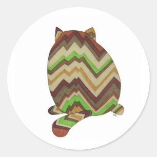 Klassieke Ronde Kat Fat Rug Sticker