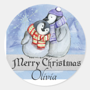 Klassieke ronde Kerst sticker