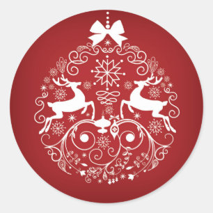 Klassieke ronde Kerst sticker