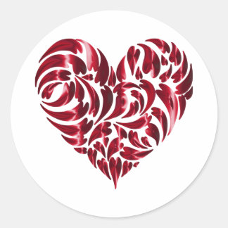 Klassieke Ronde Klassieke vormgeving met rode hart Ronde Sticker