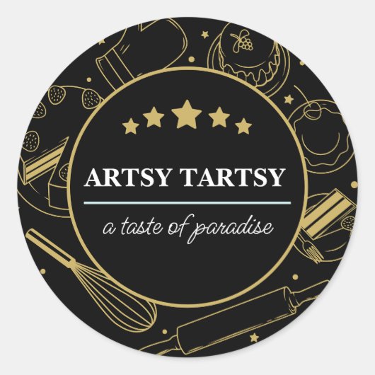 Klassieke ronde klever van Paradise Bakery Sticker (Voorkant)