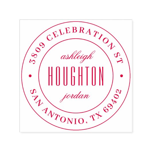 Klassieke ronde scriptnamen Retouradres Zelfinktende Stempel (Design)