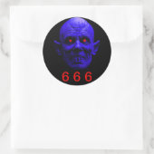Klassieke ronde Sticker, 6 6 6 Sticker (Tas)