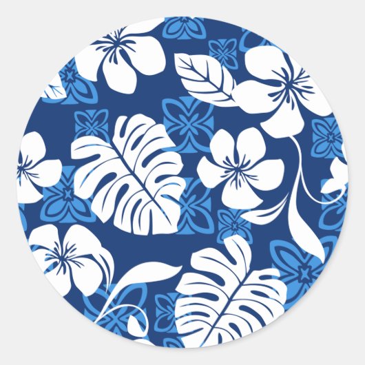 KLASSIEKE RONDE STICKER ALOHA FRIDAY (BLUE) (Voorkant)