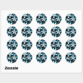 KLASSIEKE RONDE STICKER ALOHA HAWAII (BLACK/BLUE) (Vel)