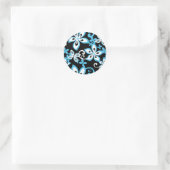 KLASSIEKE RONDE STICKER ALOHA HAWAII (BLACK/BLUE) (Tas)